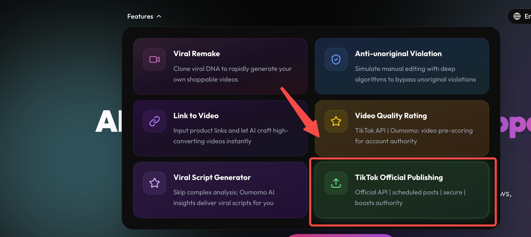 TikTok Publish Home Entry